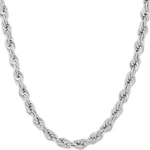 6mm Rope Chain Necklace for Women and Men 24k Real Gold Plated